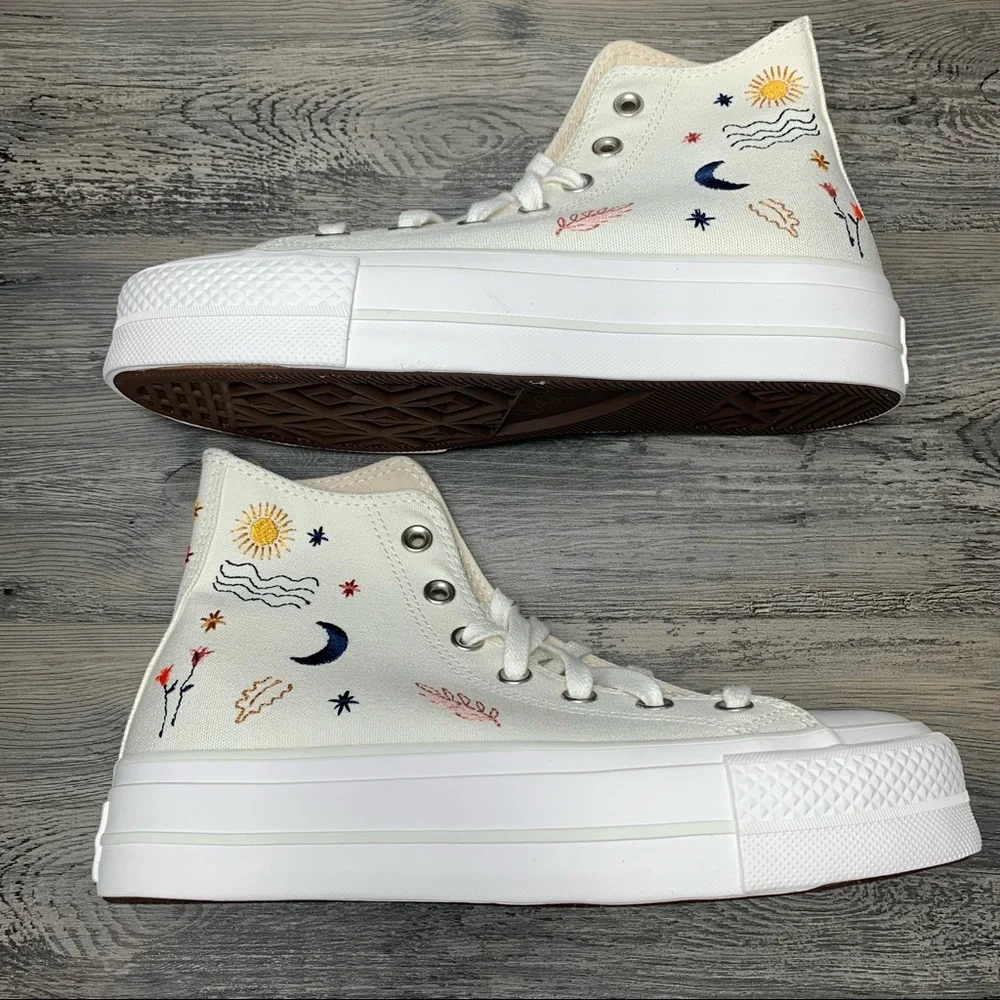 Women’s Converse Platform It’s Okay To Wander White Lift Multi Size - Picture 4 of 6